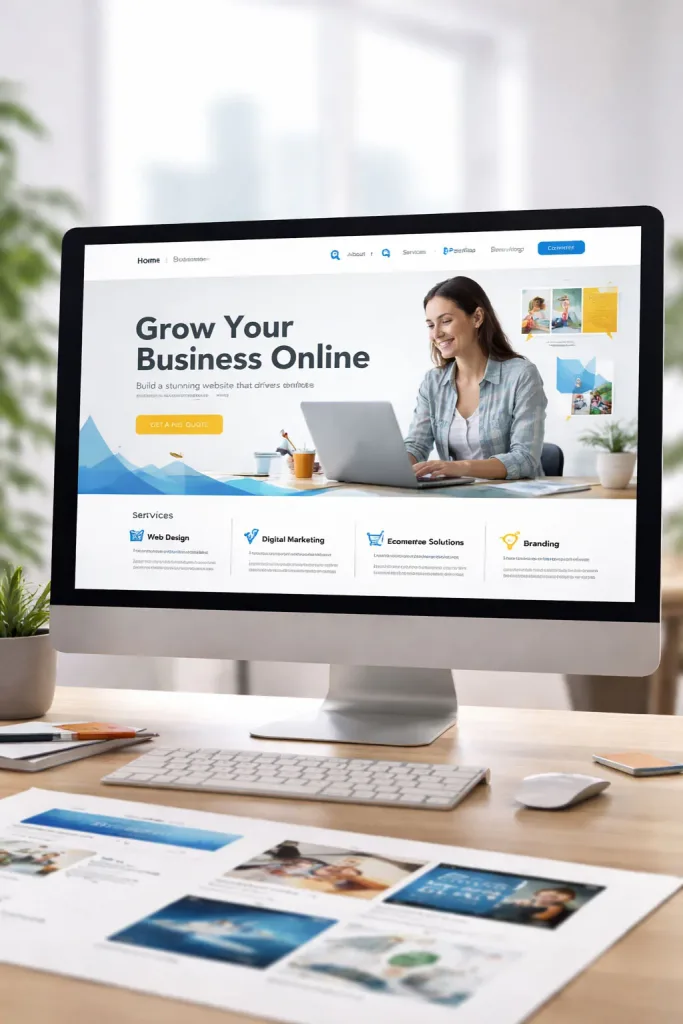 Homepage of a modern business website designed by WEB SAB TECHNOLOGIES LLC for United States clients