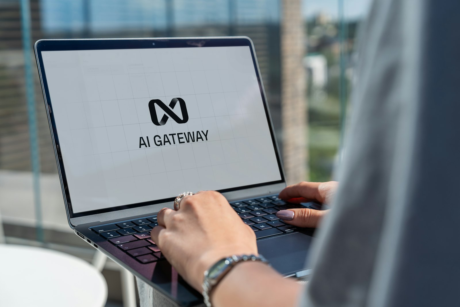 Person using AI software on a computer